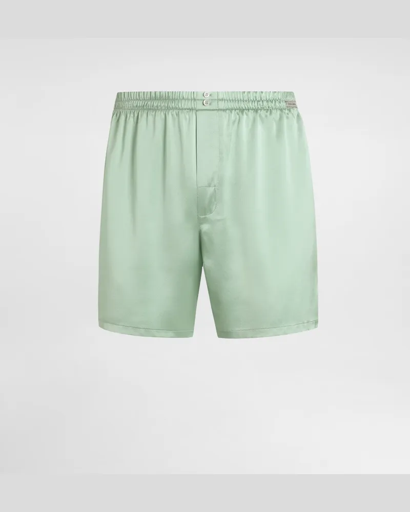 Dolce & Gabbana Boxer In Raso Di Seta - Uomo Intimo E Loungewear Verde Verde