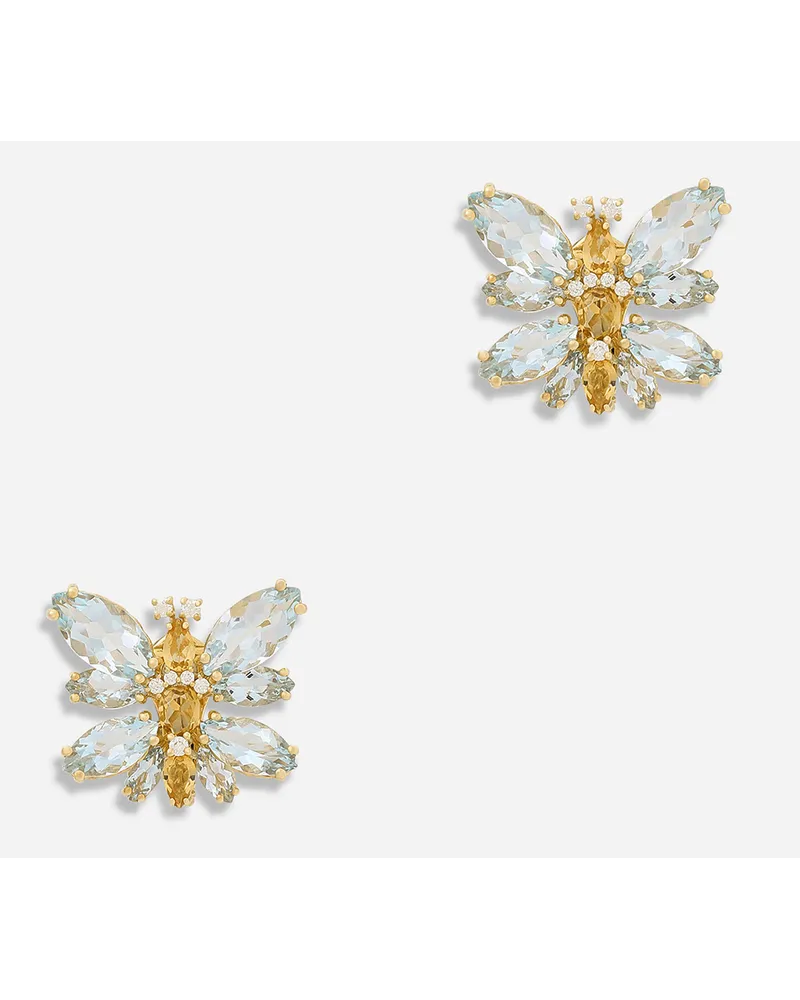Dolce & Gabbana Orecchini Butterfly Oro Giallo 18 Carati E Acquamarina - Donna Collane Oro Oro
