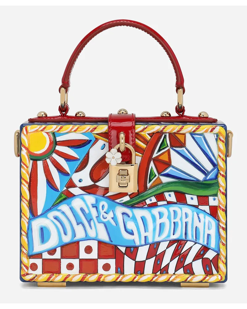Dolce & Gabbana Borsa A Mano Dolce Box - Donna Borse A Mano Multicolore Tessuto Multicolor
