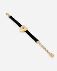 Dolce & Gabbana Bracciale In Velluto Con Cuore Logato Dg - Donna Bijoux Multicolore Metallo Nero