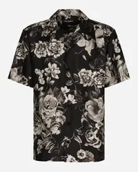 Dolce & Gabbana Camicia Hawaii Seta Stampa Fiori - Uomo Camicie Stampa Stampa