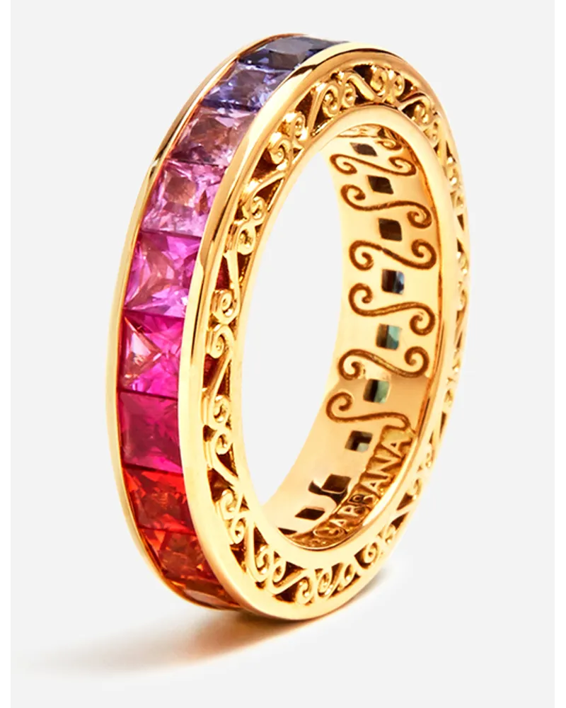 Dolce & Gabbana Multicolor Sapphire Wedding Ring - Donna Collane Oro Oro Oro