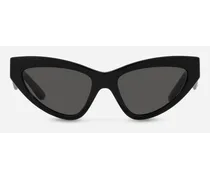 Dg Crossed Sunglasses - Donna Icons Nero Acetato