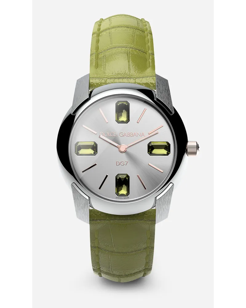 Dolce & Gabbana Watch With Alligator Strap - Donna Orologi Verde Oliva Verde