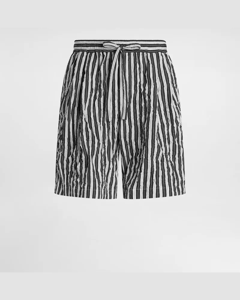 Dolce & Gabbana Bermuda In Tela Rigata Froissé - Uomo Pantaloni E Shorts Multicolore Rigato