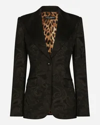 Dolce & Gabbana Floral Jacquard Turlington Blazer - Donna Giacche E Blazer Nero Tessuto Nero