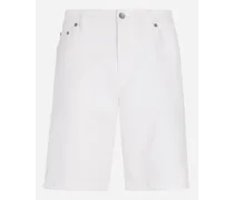 Bermuda Jeans Stretch Bianco - Uomo Denim Multicolore Denim
