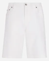 Dolce & Gabbana Bermuda Jeans Stretch Bianco - Uomo Denim Multicolore Denim Variante