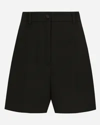 Dolce & Gabbana Shorts Tuxedo In Gabardina Di Lana - Donna Pantaloni E Shorts Nero Lana Nero