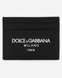 Dolce & Gabbana Portacarte In Pelle Di Vitello Con Logo - Uomo Portafogli E Piccola Pelletteria Nero Pelle Dg