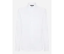 Camicia Martini In Cotone Micro Jacquard - Uomo Camicie Bianco Cotone