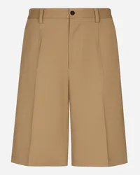 Dolce & Gabbana Bermuda In Drill Di Cotone - Uomo Pantaloni E Shorts Beige Cotone Sabbia