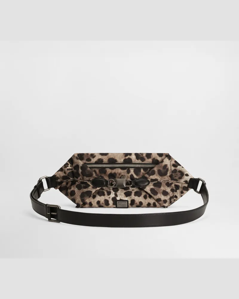 Dolce & Gabbana Borsa In Nylon Stampa Leopardo - Uomo Collection Stampa Animalier Leo