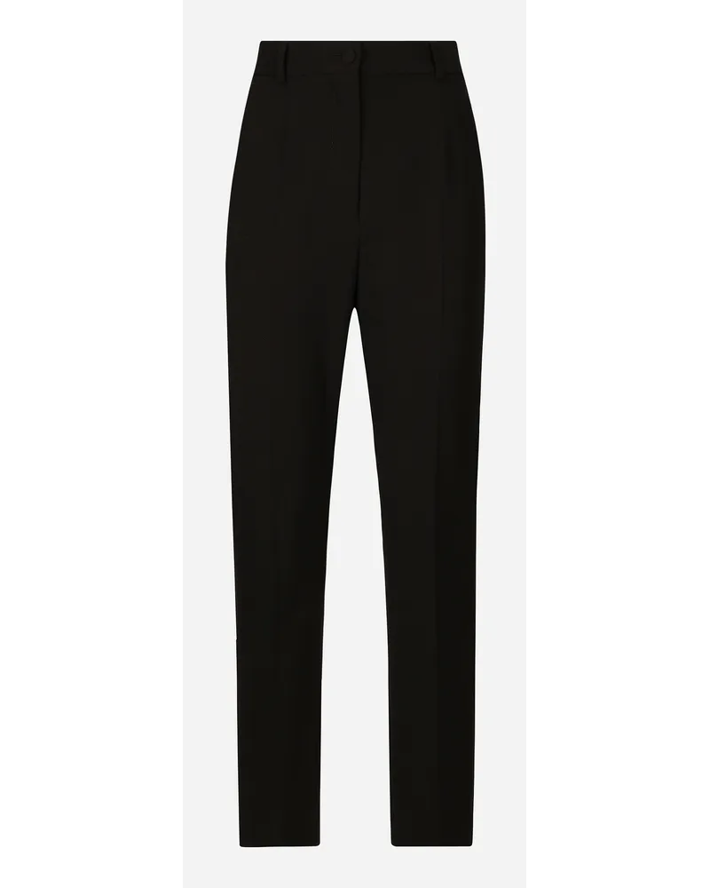 Dolce & Gabbana Pantaloni Sartoriali In Sallia - Donna Pantaloni E Shorts Nero Nero