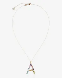 Dolce & Gabbana Pendente A Rainbow Alphabet Con Gemme Multicolor - Donna Collane Oro Oro