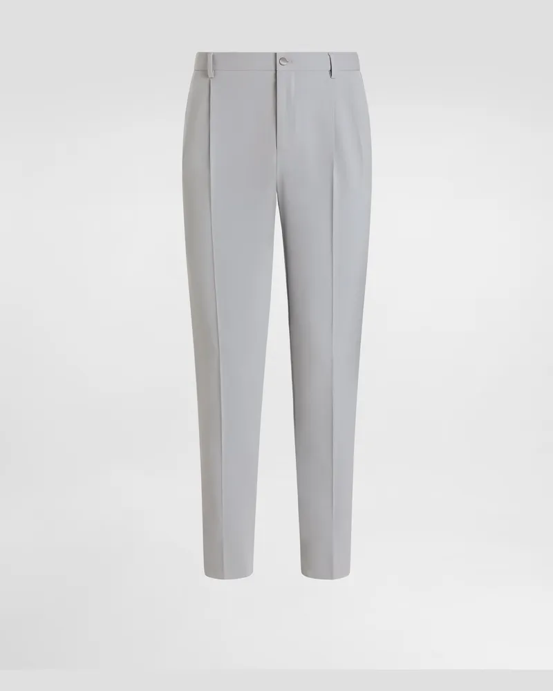 Dolce & Gabbana Pantaloni In Micro Cannetté - Uomo Collection Grigio Grigio