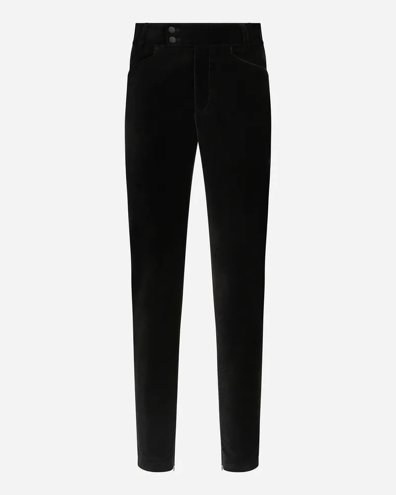 Dolce & Gabbana Pantalone Classico In Velluto - Uomo Pantaloni E Shorts Nero Nero