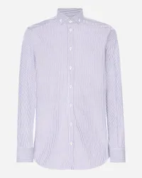 Dolce & Gabbana Camicia Martini In Popeline Rigato - Uomo Camicie Multicolore Rigato