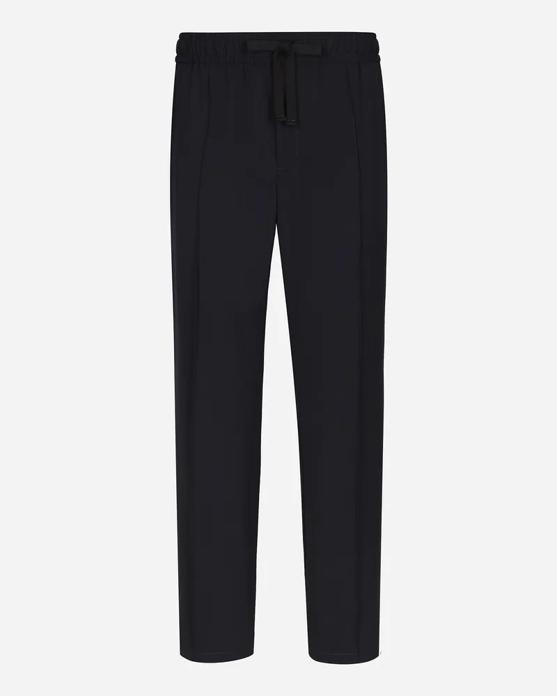 Dolce & Gabbana Pantalone Jogging In Saia - Uomo Pantaloni E Shorts Blu Blu
