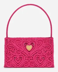 Dolce & Gabbana Borsa A Spalla In Ricamo Cordonetto - Donna Borse A Spalla E Tracolla Fucsia Cotone Fuxia