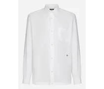 Camicia Hawaii Lino Con Dg Hardware - Uomo Camicie Bianco Lino