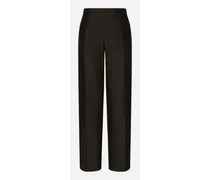 Pantalone In Seta Jacquard Dg Logo - Uomo Pantaloni E Shorts Nero