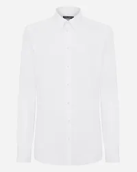 Dolce & Gabbana Camicia Martini In Cotone Rigato - Uomo Camicie Bianco Cotone Bianco