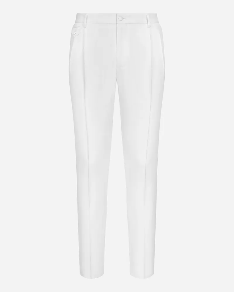 Dolce & Gabbana Pantalone Classico In Lana - Uomo Pantaloni E Shorts Bianco Bianco