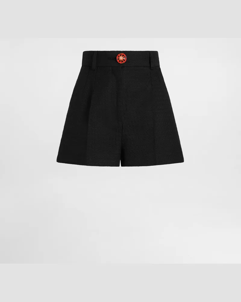 Dolce & Gabbana Bermuda In Stuoia - Donna Pantaloni E Shorts Nero Nero