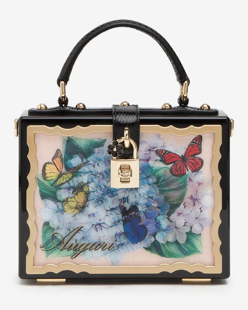 Dolce & Gabbana Postcard Dolce Box Bag In Lacquered Wood - Donna Borse A Mano Multicolore Multicolor
