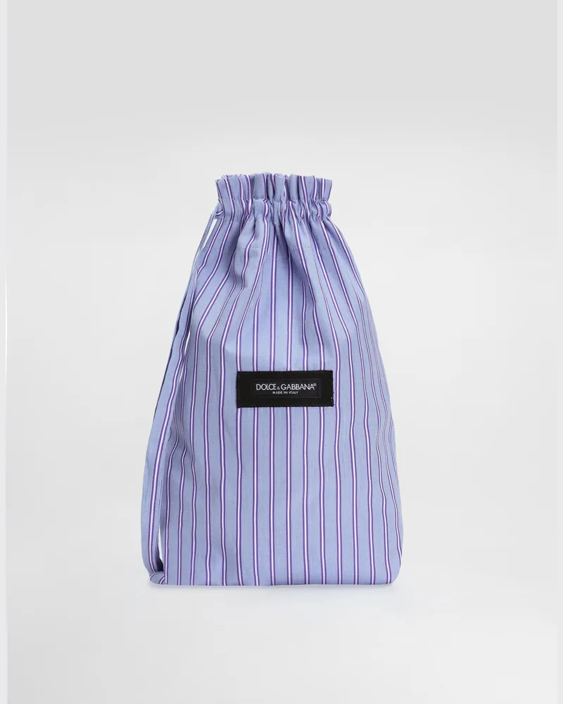 Dolce & Gabbana Borsa A Tracolla In Popeline Rigato E Pelle - Uomo Borse Shopping Multicolore Multicolore