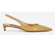 Dolce & Gabbana Sling Back In Pelle Di Vitello - Donna Décolleté E Slingback Oro Pelle Oro