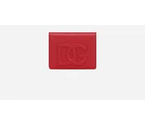Portafoglio Dg Logo Continental - Donna Portafogli E Piccola Pelletteria Rosso Pelle