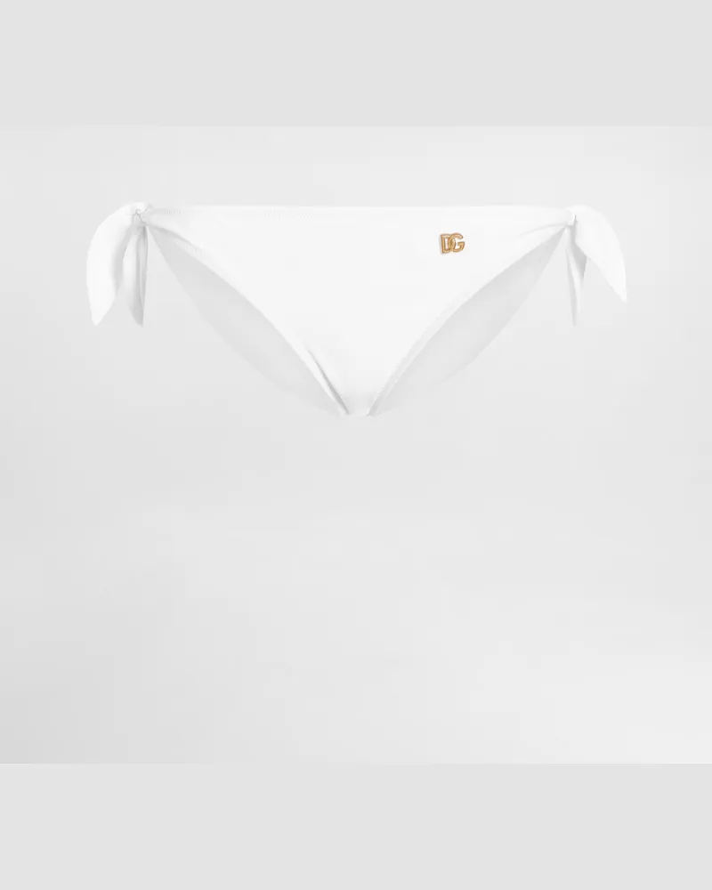 Dolce & Gabbana Slip Con Fiocchi Da Mare - Donna Beachwear Bianco Jersey Bianco