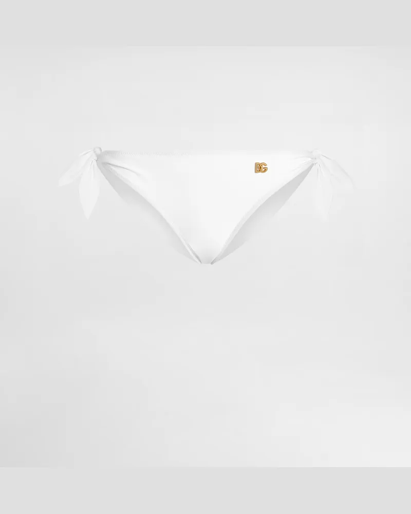 Dolce & Gabbana Slip Con Fiocchi Da Mare - Donna Beachwear Bianco Jersey Bianco