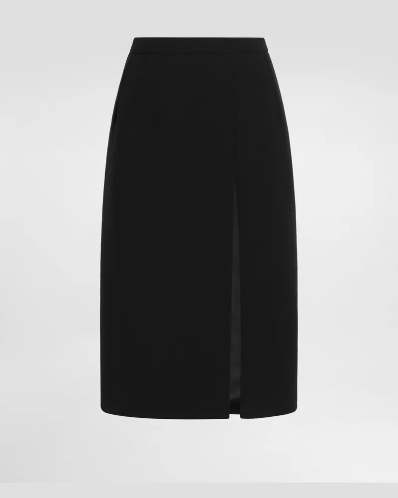 Dolce & Gabbana Gonna In Double Di Lana - Donna Gonne Nero Nero