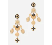 Sicily Earrings In Yellow 18kt Gold With Medals - Donna Orecchini Oro