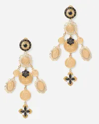 Dolce & Gabbana Sicily Earrings In Yellow 18kt Gold With Medals - Donna Orecchini Oro Oro