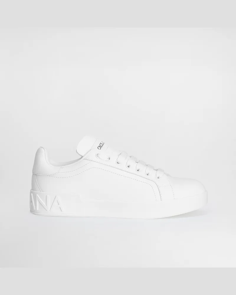 Dolce & Gabbana Sneaker Portofino In Pelle Di Vitello - Donna Sneaker Bianco Pelle Bianco