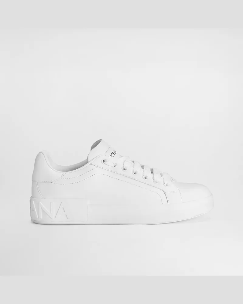 Dolce & Gabbana Sneaker Portofino In Pelle Di Vitello - Donna Sneaker Bianco Pelle Bianco
