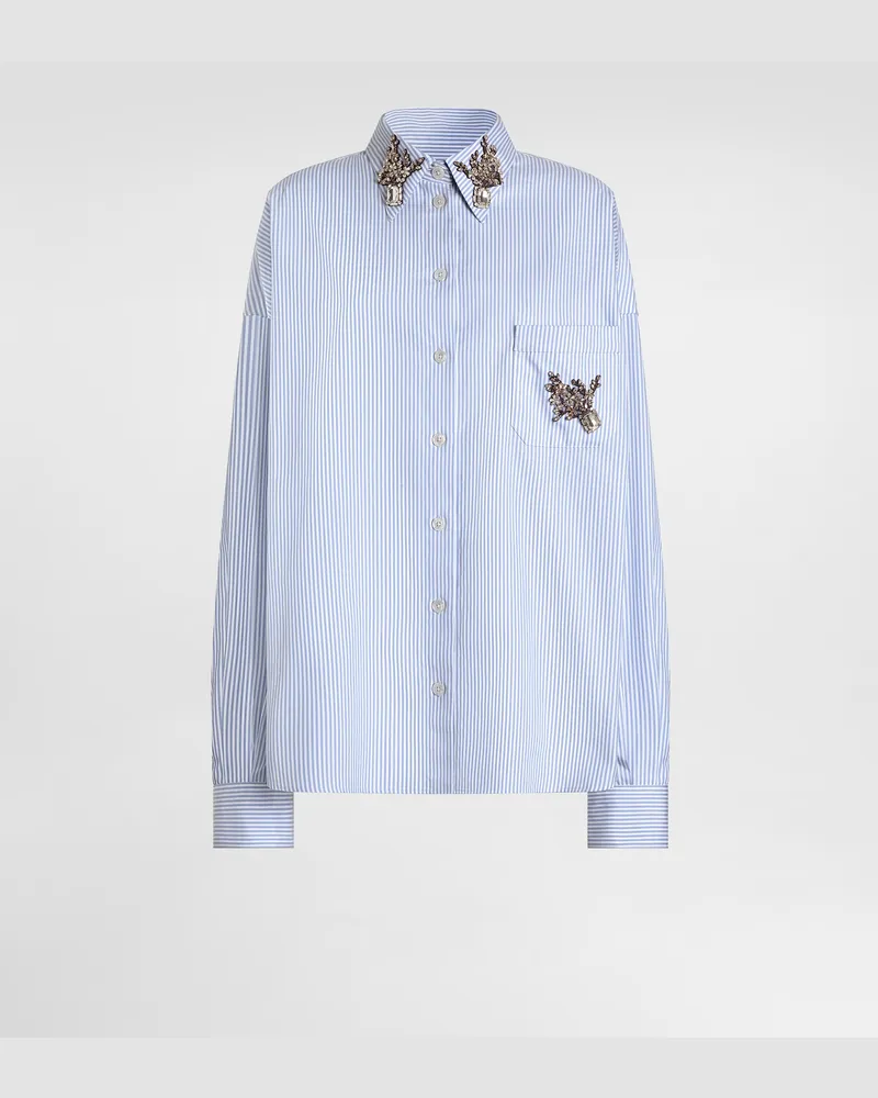 Dolce & Gabbana Camicia In Popeline Rigato - Donna Camicie E Top Multicolore Rigato