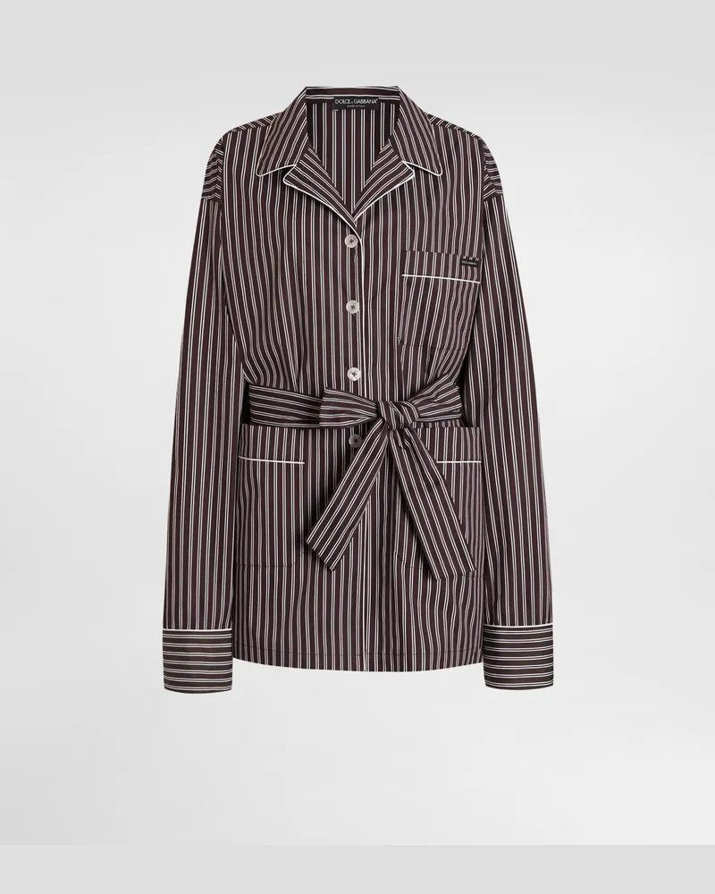 Dolce & Gabbana Camicia Vanity In Popeline Rigato - Donna Camicie E Top Multicolore Rigato