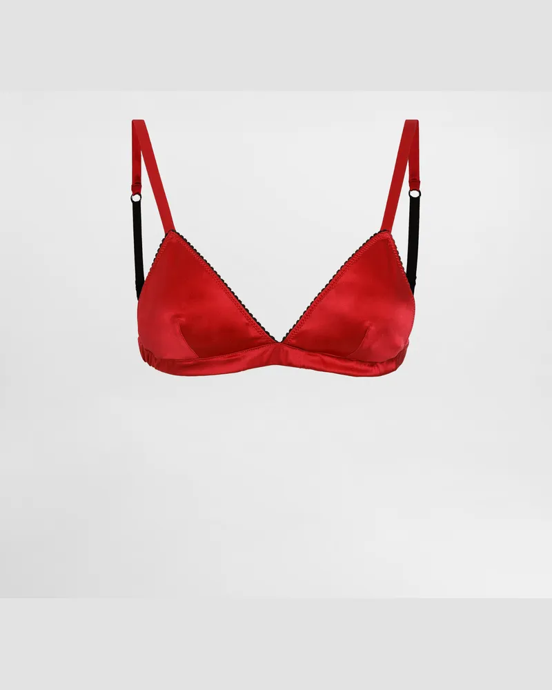 Dolce & Gabbana Reggiseno A Triangolo In Raso - Donna Intimo Rosso Seta Rosso