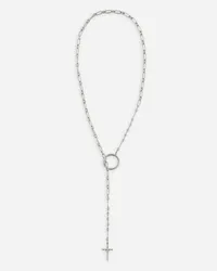 Dolce & Gabbana Rosary Necklace With Chain Detailing - Donna Bijoux Argento Metallo Argento