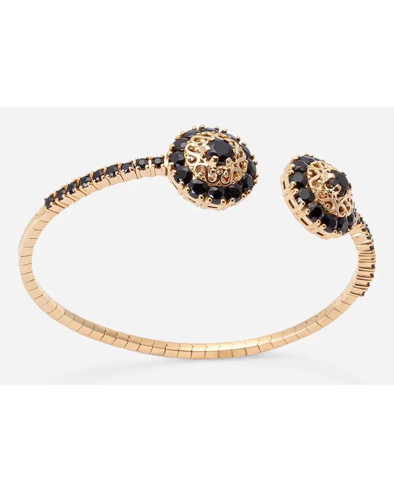 Dolce & Gabbana Bracciale Sicily Oro Giallo 18 Carati E Zaffiri Neri - Donna Bracciali Oro Oro
