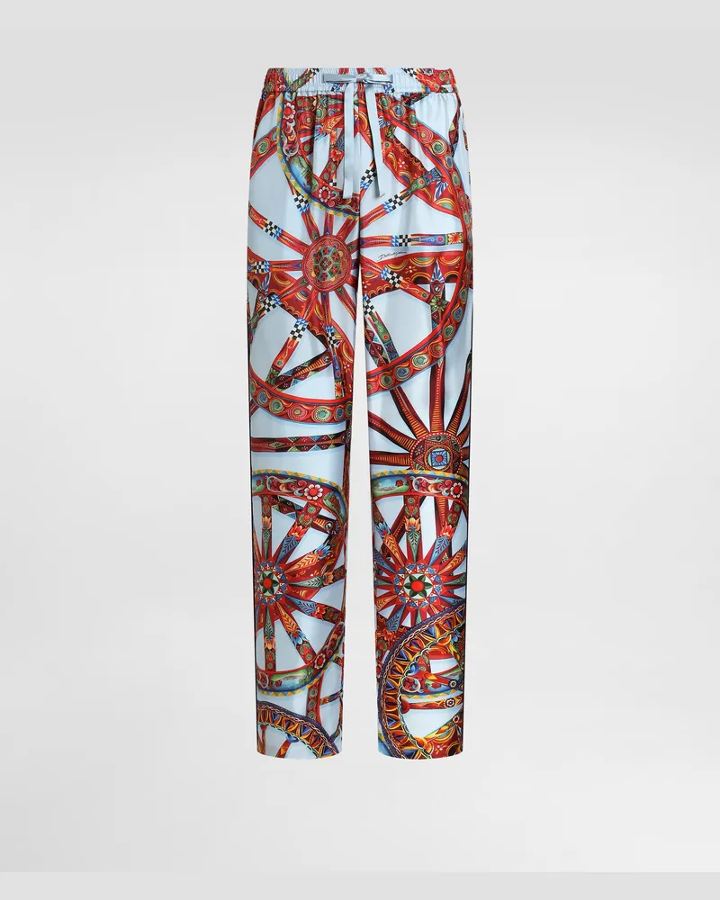 Dolce & Gabbana Pantaloni Vanity In Twill Stampa Carretto - Uomo Collection Multicolore Multicolore