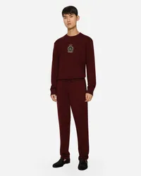 Dolce & Gabbana Pantalone Jogging In Maglia Lana E Cashmere - Uomo Pantaloni E Shorts Bordeaux Lana Vino