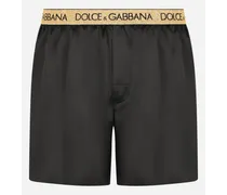 Silk Satin Boxer Shorts With Sleep Mask - Uomo Intimo E Loungewear Nero