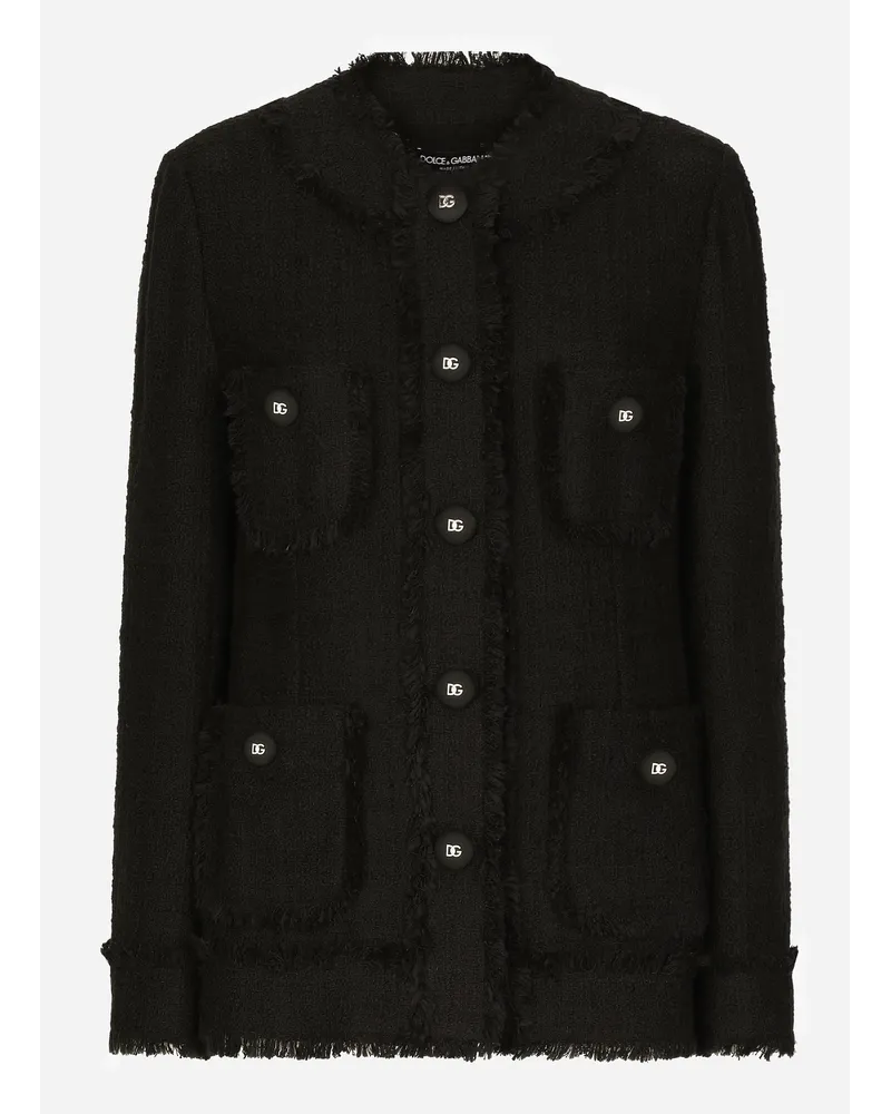 Dolce & Gabbana Giacca Monopetto In Tweed - Donna Giacche E Blazer Nero Nero