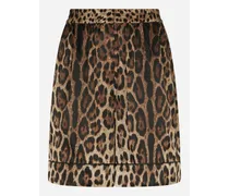 Shorts In Seta - Donna Pantaloni E Shorts Stampa Animalier Cotone